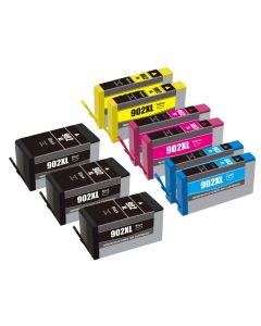 Remanufactured HP 902XL Ink Cartridge 9 Pack Combo 3 Black, 2 Cyan, 2 Magenta, 2 Yellow 